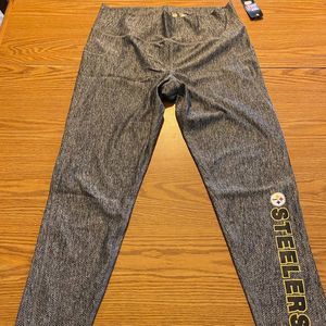 NFL Shop "Steelers" Gray Slim Fit Leggings with pockets Size Extra Large
